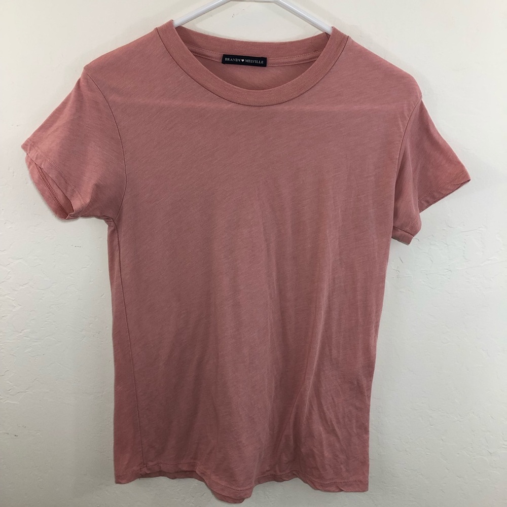 Brandy Melville dusty rose short sleeved tee shirt